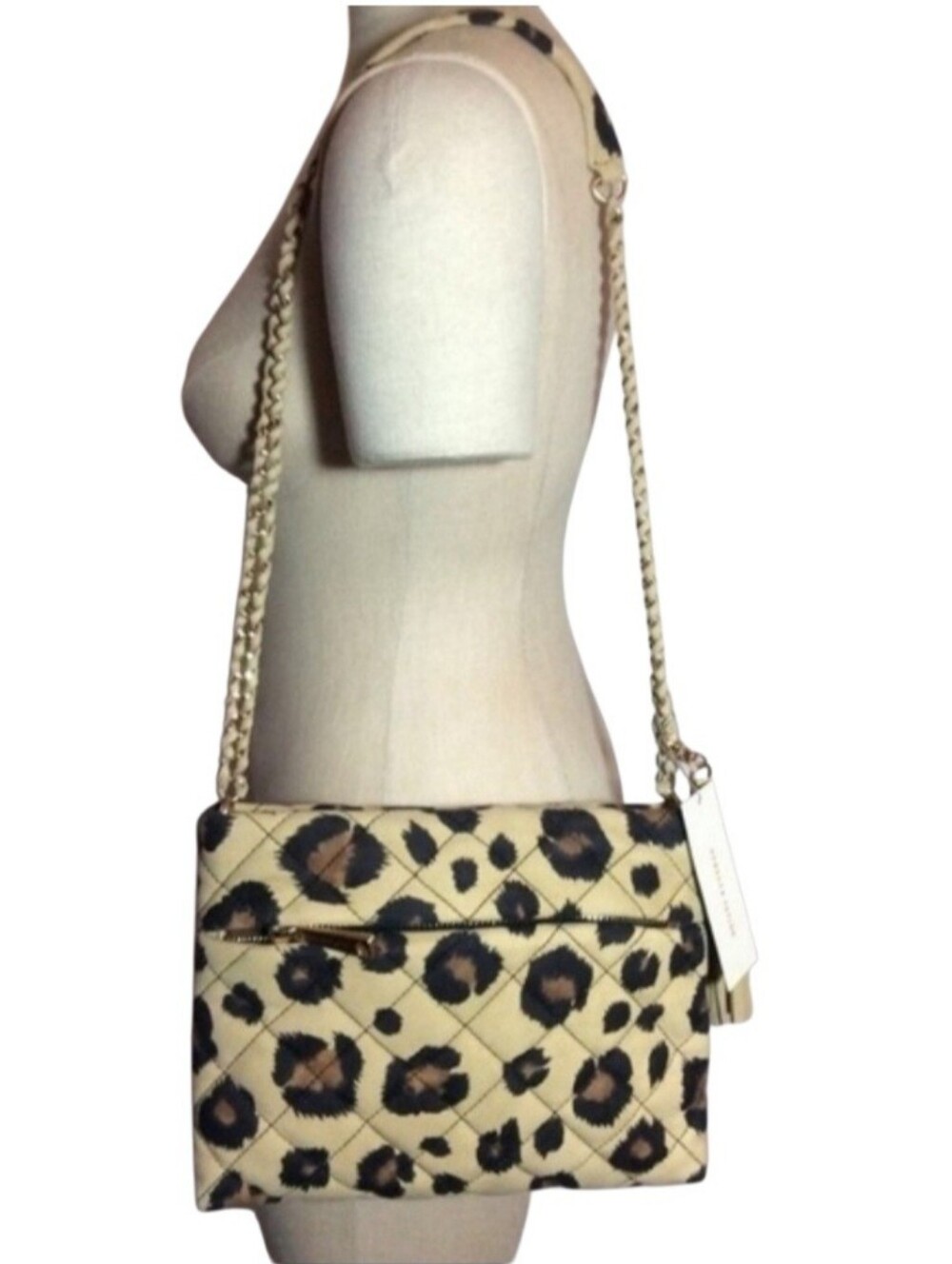 NWT Rebecca Taylor $295 Sanded Leather Leopard Print Shoulder Bag